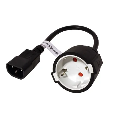 Obrázek produktu pro VALUE Kabel síťový pro výstup UPS, IEC320 C14-CEE 7/3(F), 0,3m, černý (19.99.1117)