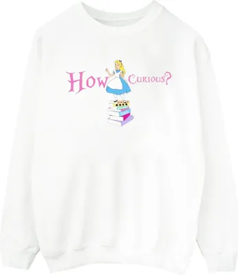 Produktbild von Disney - "Alice In Wonderland How Curious" Sweatshirt für Herren BI7807 (L) (Weiß)