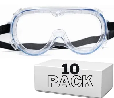 Sicherheitsbrille transparent, 10er-Pack, kratz- und UV-beständig