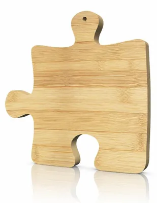 Image de Omgoods - Planche à découper en bambou, forme puzzle, pour la cuisine