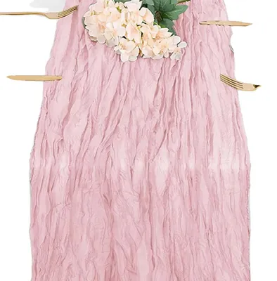 Image de Chemin de table, design élégant, polyvalent pour les événements, 90 x 300 cm, rose clair