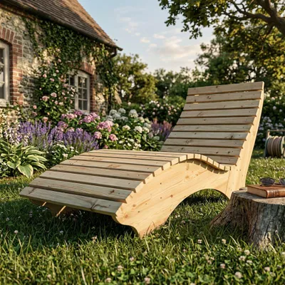 Produktbild von Gartenliege Relaxliege "Ruhe-Vroni" (Zirbe) 2-teilig stehend Breite 80 cm