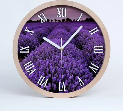 Produktbild von Holzuhr 20fi cm wanduhr - weiße Spitzen - Lavendelfeld