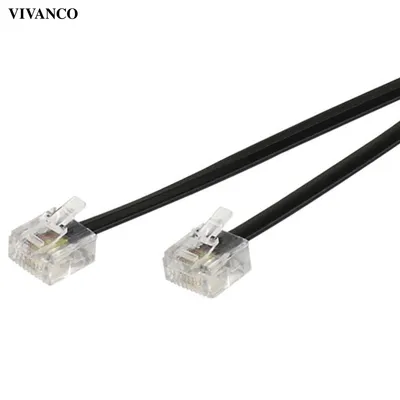 Produktbild von ViVanco™6m ISDN Connection Cable, 6 m, RJ-45, RJ-45, Schwarz
