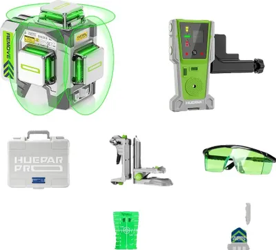 Immagine prodotto di Livella laser, precisione ±2 mm, 12 linee, batteria da 8000 mAh, con rilevatore