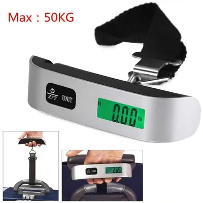 Produktbild von Digitale Kofferwaage bis 50 kg mit LCD-Display, Tara-Funktion und Überlastungsanzeige