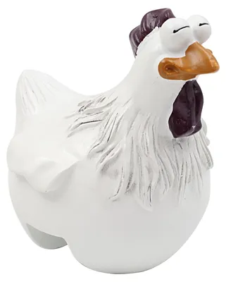Hühnerzaun-Ornament 14 cm, Harz, lustiges Huhn, Gartenfigur