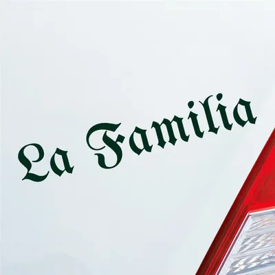 Produktbild von Auto Aufkleber La Familia Die Familie Freunde Friends Car 19x4 cm Dunkelgrün Sticker Heckscheibenaufkleber