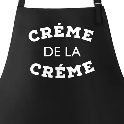 Produktbild von Koch und Grill-Schürze für die feine Küche mit Spruch Creme de la Creme Moonworks® schwarz unisize