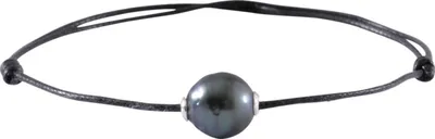 Produktbild von Lederarmband grün graue Tahitiperle 9.7mm 20