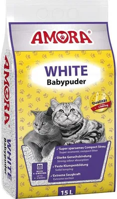 Produktbild von Amora Katzenstreu White Babypuder 15 L