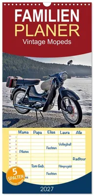 Produktbild von Familienplaner 2027 - Vintage Mopeds mit 5 Spalten (Wandkalender, 21 x 45 cm) CALVENDO