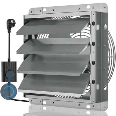 Obrázok produktu pre Priemyselný nástenný ventilátor s priemerom 350 mm, vybavený regulátorom otáčok a celokovovým krytom