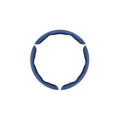 Produktbild von 3er Set Rutschfester 39cm Lenkradbezug in Carbonfaser Optik, Auto Lenkradhüllen aus Kunstleder - WHECOVER Blau