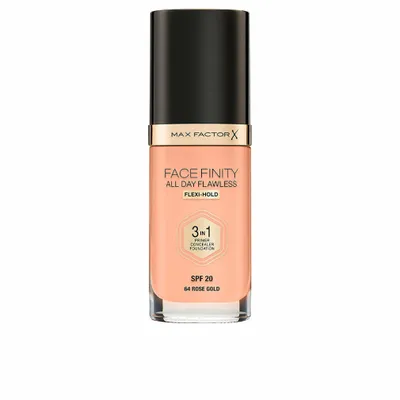 Produktbild von Max Factor Facefinity All Day Flawless 3 in 1 Foundation, Pumpenflasche, Creme, Mattierend, Beige, ROSE GOLD, Matte
