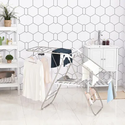 Obrázek produktu pro Sušák na prádlo, nerezová ocel, skládací design, sušák