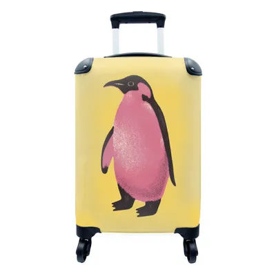 Produktbild von MuchoWow® Koffer Handgepäck Trolley Rollkoffer Kleine Reisekoffer mit 4 Rollen - Eine Illustration eines Pinguins in der Pop-Art - Cabin Size < 55x40x23 cm & 55x40x20 cm - Fotokoffer - Kabinenkoffer - Boardgepäck - Reise-Box - Reisekoffer - Reisegepäck - Koffer mit Bild - Trolley für Kinder