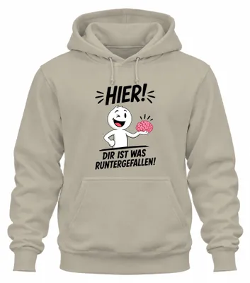 Obrázok produktu pre Mikina s kapucňou, potlač "Tu niečo spadlo", sarkastický motív, prírodné farby, veľkosť 3XL