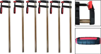 Produktbild von 6x Profi Schraubzwinge 800x120 Zwinge Leimzwinge Klemmzwinge Temperguß