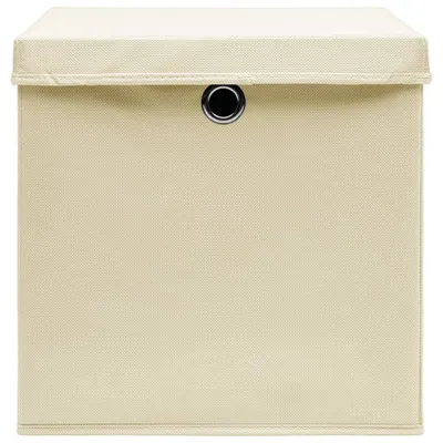 Produktbild von （Robust Möbel） Aufbewahrungsboxen mit Deckel 10er-set - Creme 32x32x32cm Stoff - CL957409 - Gartenboxen