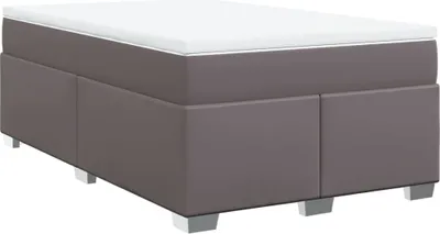 Zdjęcie produktu dla vidaXL Łóżko sprężynowe z materacem szare 120x200 cm imitacja skóry