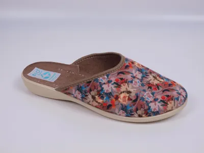 Produktbild von Damenpantoffeln ADANEX DIANA 29825, mehrfarbig mit Blumenmuster, Zehensteg