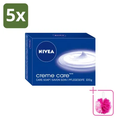 Productafbeelding van 5 x Nivea Crème Care zeep - 100 g - Voordeelverpakking - 5 stuks