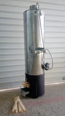 Produktbild von Holz Warmwasserboiler  Badeofen Boiler 80 Liter  EDELSTAHL Wasser Heizung