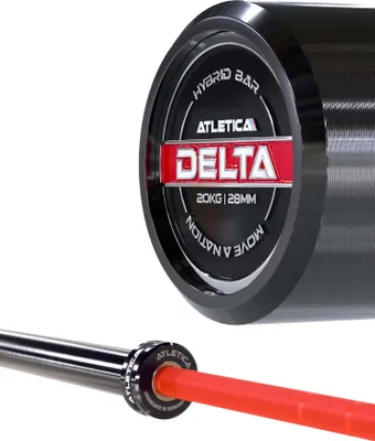 Produktbild von ATLETICA Langhantel I Delta I Electric Red I Hantelstange für Weightlifting, Powerlifting und Functional Training | 20kg | IPF- & IWF-Markierungen