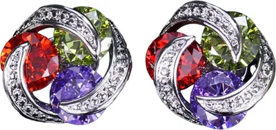 Image de Boucles d'oreilles LE-21693 - Argenté / Multicolore KP21693