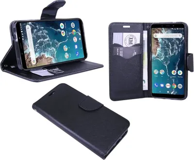Produktbild von Xiaomi Mi A2 Handyhülle Buch Tasche Smartphone Schutzhülle Schwarz