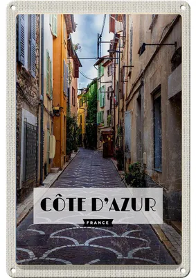 Produktbild von Blechschild Reise 20x30cm cote d'azur Mittelmeerküste