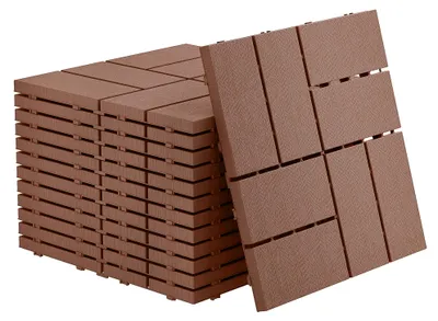 Obrázek produktu pro XMTECH Terásobní dlaždice 4 m² (44 kusů) – Klikací dlaždice 30x30 cm, hnědé barvy, typ A, s dřevěným vzhledem, vhodné na balkon, terasu a do zahrady, odolné vůči povětrnostním vlivům