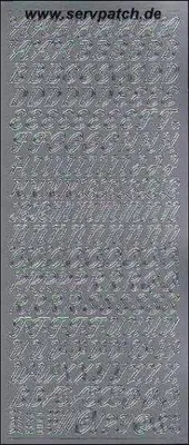 Produktbild von Glänzender Silber Aufkleber mit Kursivschrift literami kursywa (826) für Projekte
