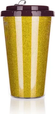 Produktbild von Touristenbecher, Reisebecher mit Ausgießer, Glitzer Glitters Golden 500 ml