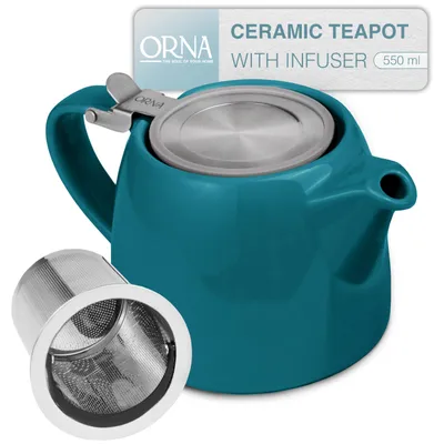 Teekanne mit Infuser, 550 ml, Keramik, für 2 Tassen, Ocean