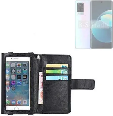 Produktbild von K-S-Trade Handy Hülle Schutz Hülle Kompatibel mit Vivo X60 Pro Case mit Displayschutz / Schutzfolie Flip Cover Wallet case Etui Hülle schwarz
