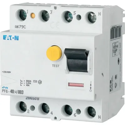 Immagine prodotto di Interruttore differenziale 4P 40A 0,1A tipico AC 286509 Eaton