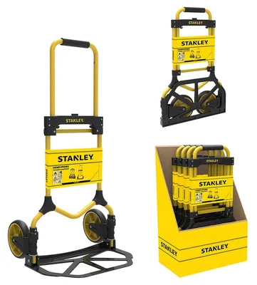 Image de Stanley Diable pliable FT582 Capacité de charge jusqu'à 90KG, 50 x 45 x 98 CM, Aluminium léger, Noir/Jaune