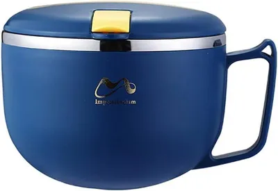 Produktbild von Edelstahl Instant Noodle Bowl 900-1200 ml, Tragbar, Auslaufsicher, Mit Deckel, Für Camping