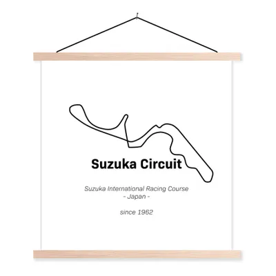 Produktbild von MuchoWow® Textilposter Suzuka - Formel 1 - Rennstrecke 40x40 cm mit holzfarbenen Rahmen - Posterleiste