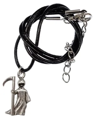Produktbild von Gevatter Tod Kette Halskette Miniblings Knochenmann Halloween Kostüm Sense Leder