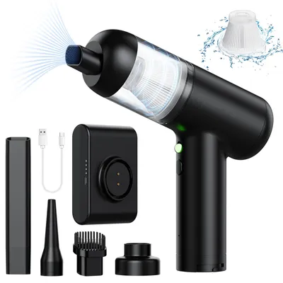 Produktbild von HDeye mini kabelloser bürstenloser Autostaubsauger 3 in 1, 11kPa, grünes Licht zur Stauberkennung, externe Stromversorgung, Reichweite > 30min, 130ml
