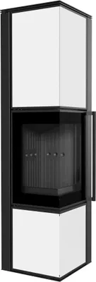 Produktbild von Kaminofen aus Stahl KRATKI TORA/L 8 kW Ø 150 Weißes Glaspaneel schwarz Verkleidung mit Türfeder