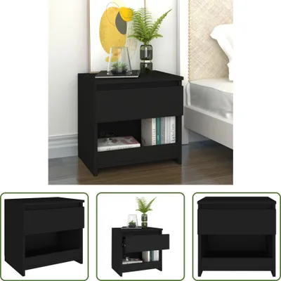 Produktbild von The Living Store Nachttisch Schwarz 40x30x39 cm Holzwerkstoff