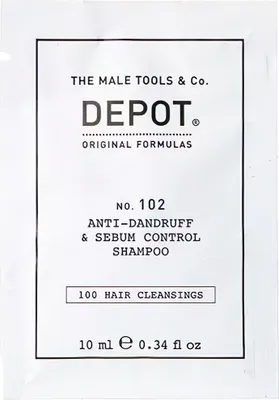Produktbild von Depot 100 Hair Cleansing No. 102, Shampoo auf pflanzlicher Basis gegen Schuppen und zur Talgkontrolle, 10 ml, wirksame Haarkur.