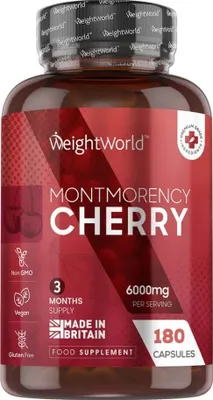 Obrázok produktu pre Výživový doplnok pre lepší spánok Weightworld Montmorency cherry, 180 kapsúl