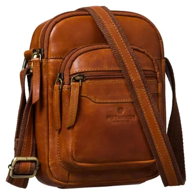 Obrázok produktu pre Peterson pánska kožená crossbody taška hnedá 22 cm