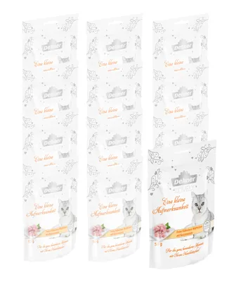 Produktbild von Dehner Premium Lovely Katzensnack, Ergänzungsfutter glutenfrei / zuckerfrei, für ernährungssensible Katzen, Huhn / Minze, 12 x 50 g