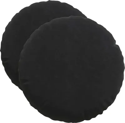 Immagine prodotto di Cuscini da seduta vidaXL, 2 pezzi, neri, Ø 50 x 19 cm, in velluto